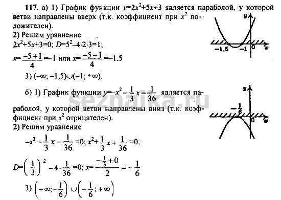 Ответ на задание 117 - ГДЗ по алгебре 9 класс Макарычев, Миндюк