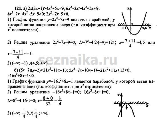 Ответ на задание 121 - ГДЗ по алгебре 9 класс Макарычев, Миндюк